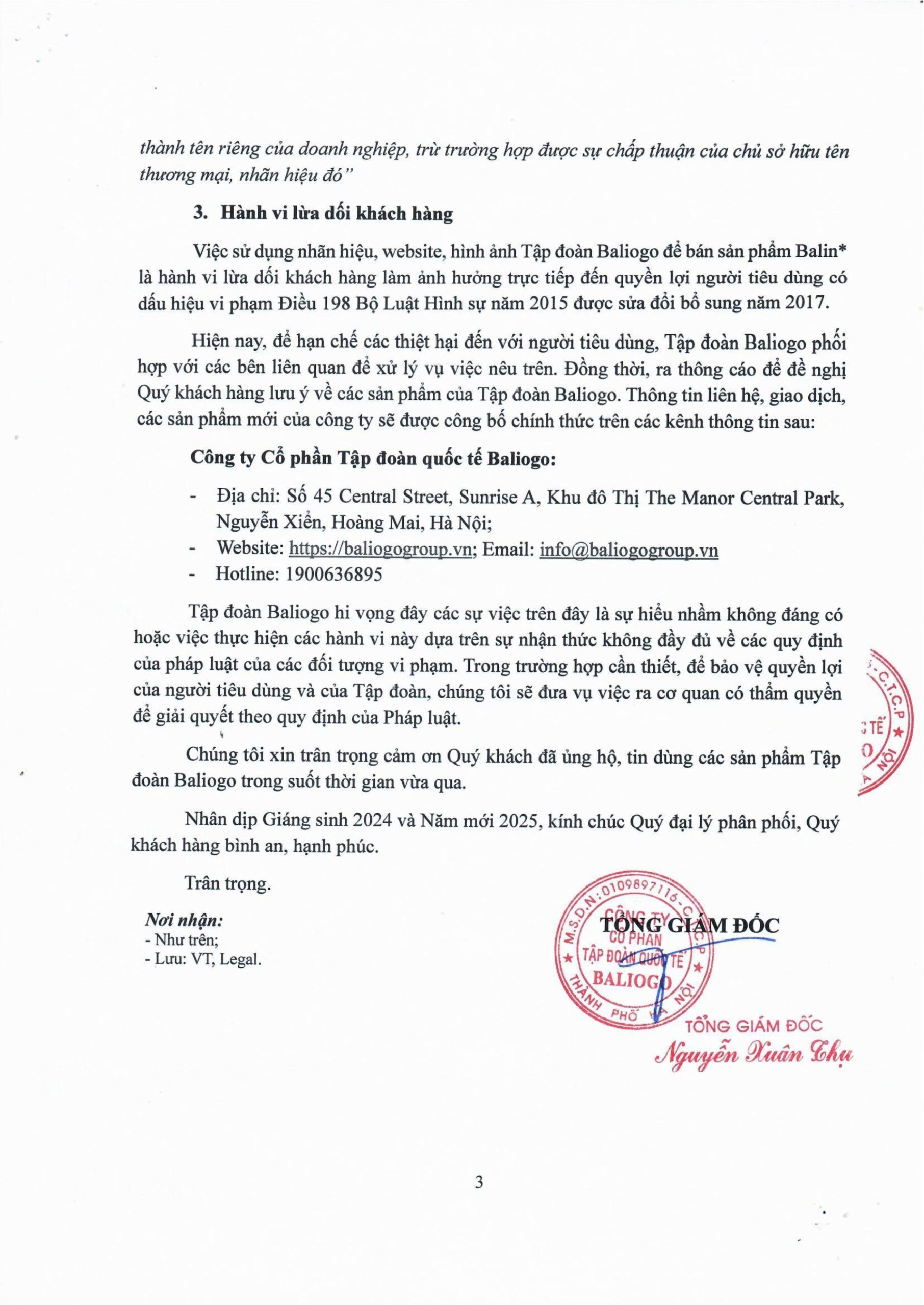 BALIOGO THONG CAO VE VIEC XAM PHAM QUYEN HOP PHAP CUA BALIOGO VA LOI ICH NGUOI TIEU DUNG hinh anh 2