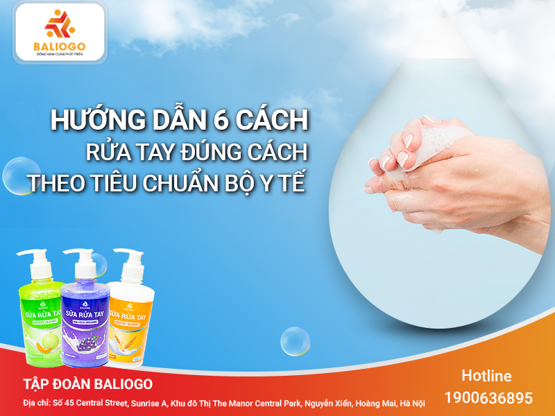 Huong dan 6 cach rua tay dung cach theo tieu chuan Bo Y Te